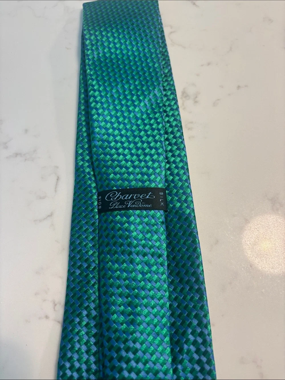 Charvet Teal and Emerald Woven Silk Tie